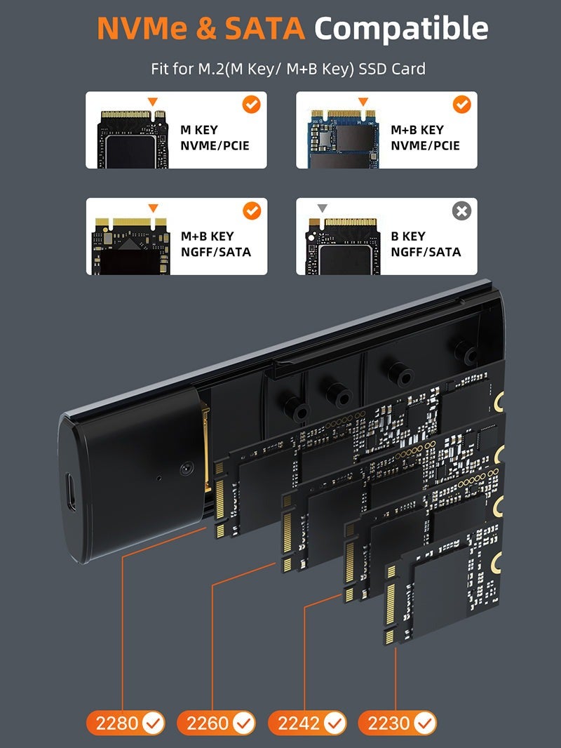 CABLETIME USB 3.1 TYPE-C TO NVME M.2 SSD PCIE ENCLOSURE - Image 5